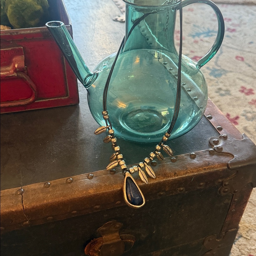 Silver and Blue Pendant Necklace